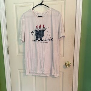 Old Navy White Graphic Tee with Red and Blue Accents